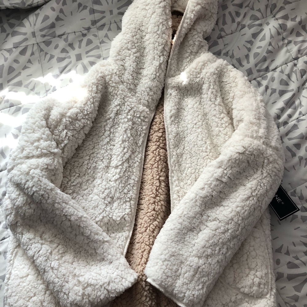 Reversible Faux Fur Hooded Coat
